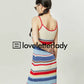 Colorful Border Cami Dress LLA0159