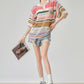 Multi-Border Openwork Polo Knit FER0224
