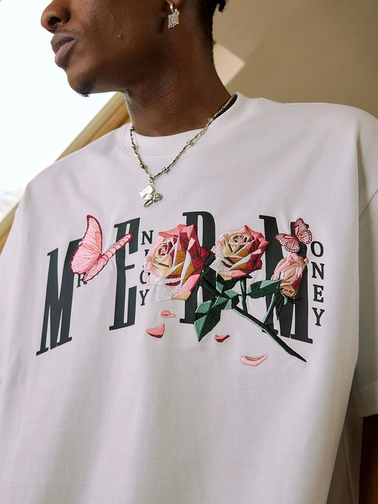 Rose Logo Embroidery Short Sleeve T-Shirt MDM0004