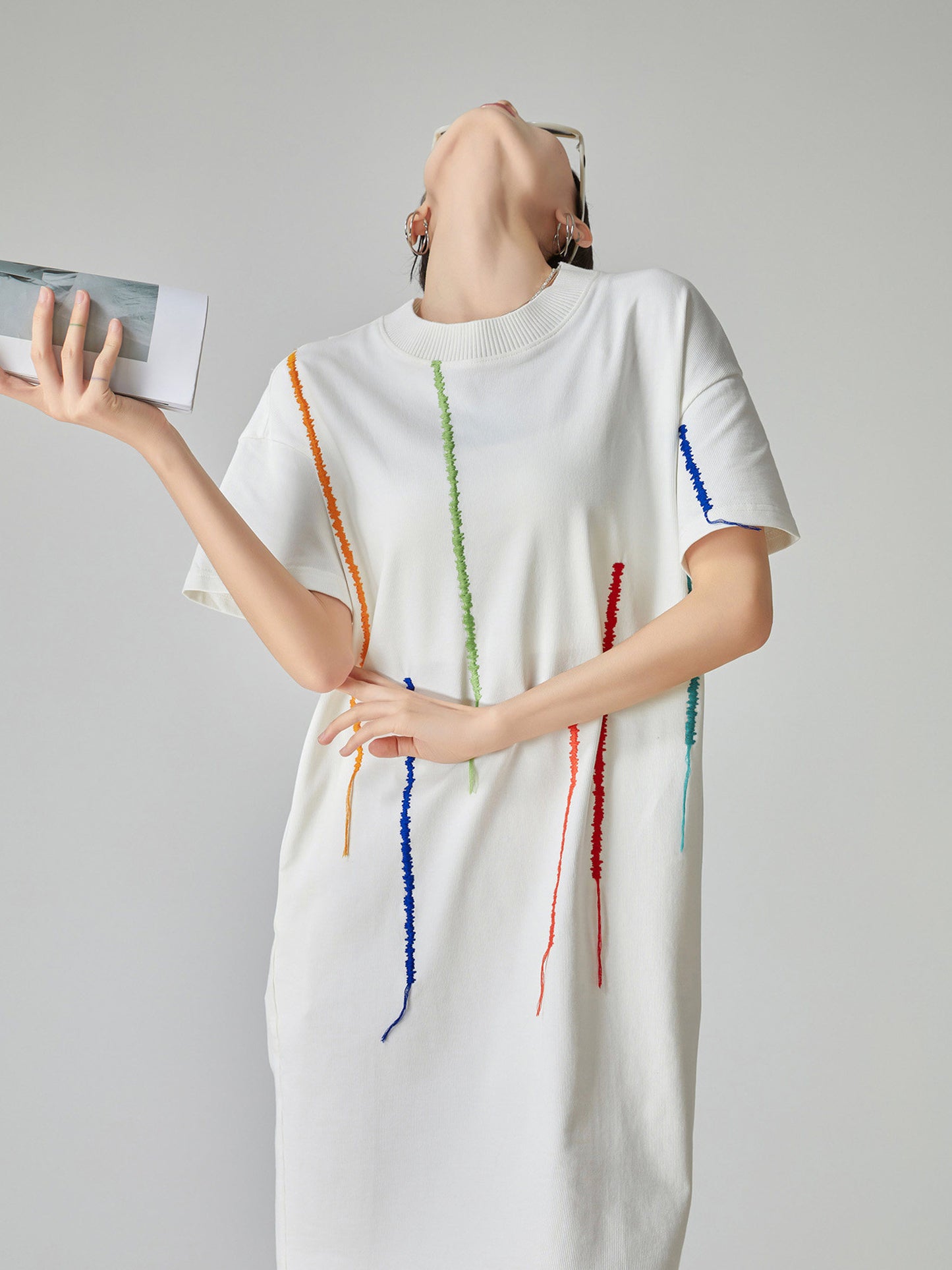 3D Embroidery T-Shirt Dress FER0185