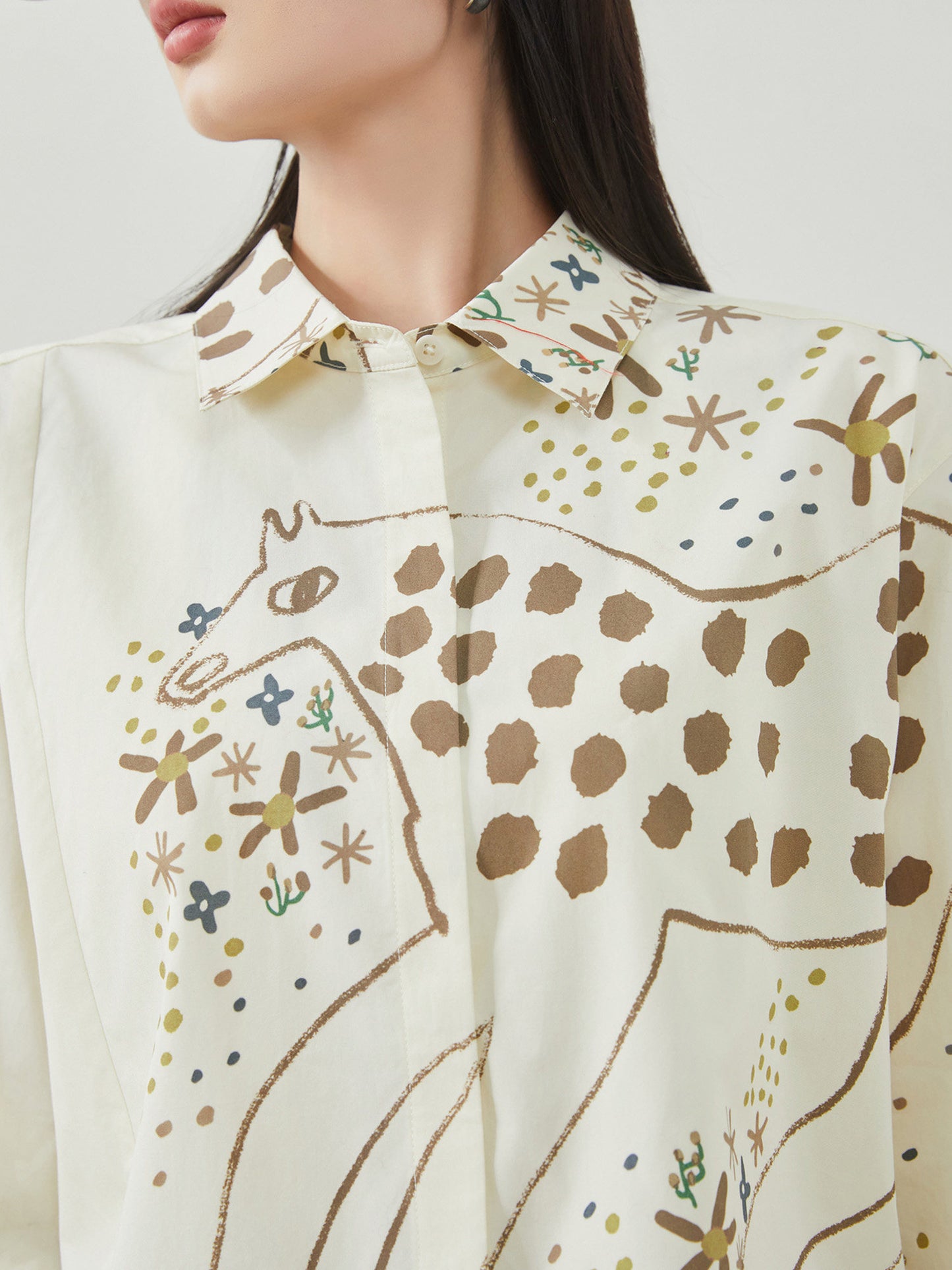 Pony Print Long-Sleeve Shirt FER0095