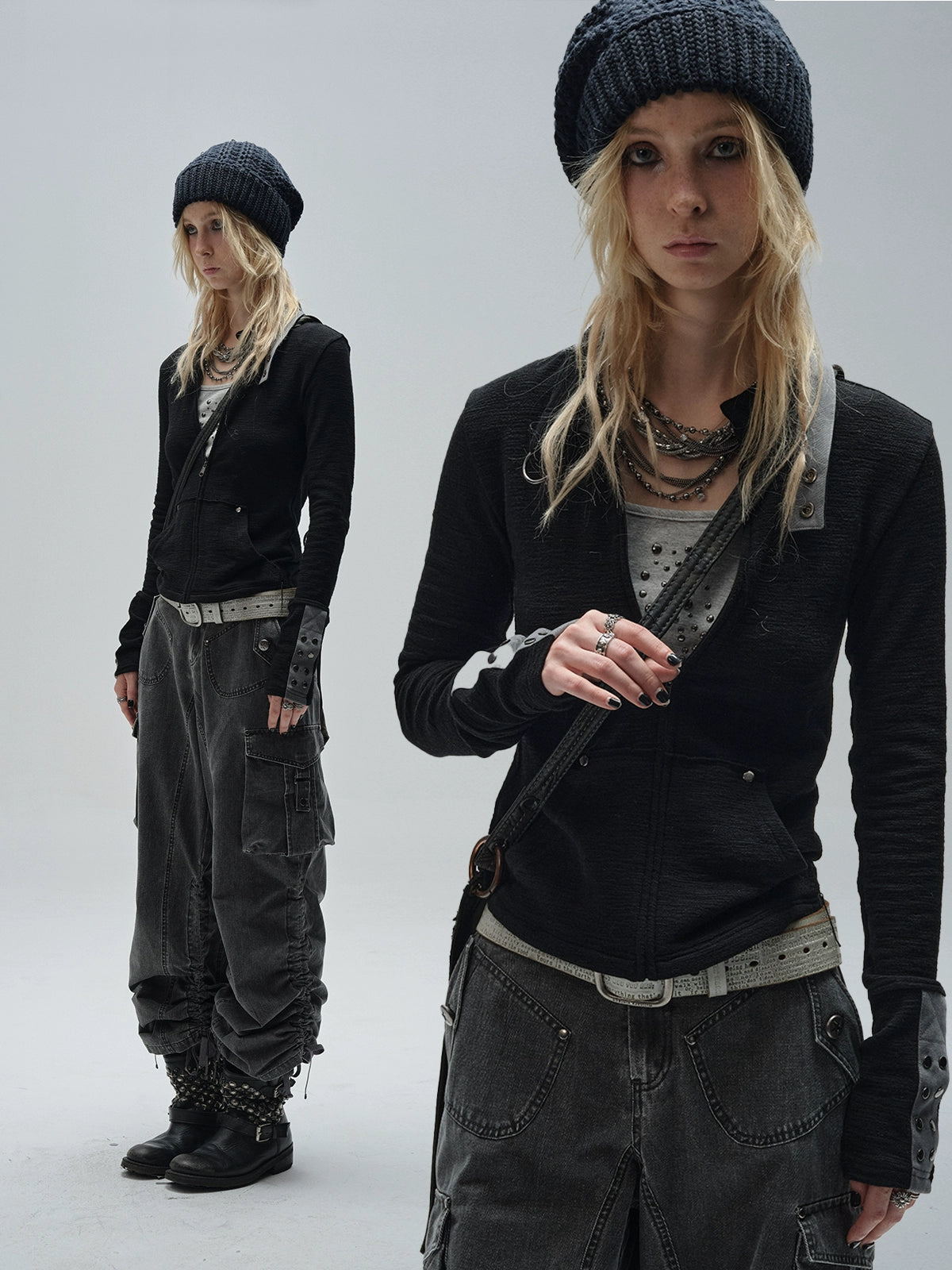 Stand Collar Metal Ring Jacket WAT0015