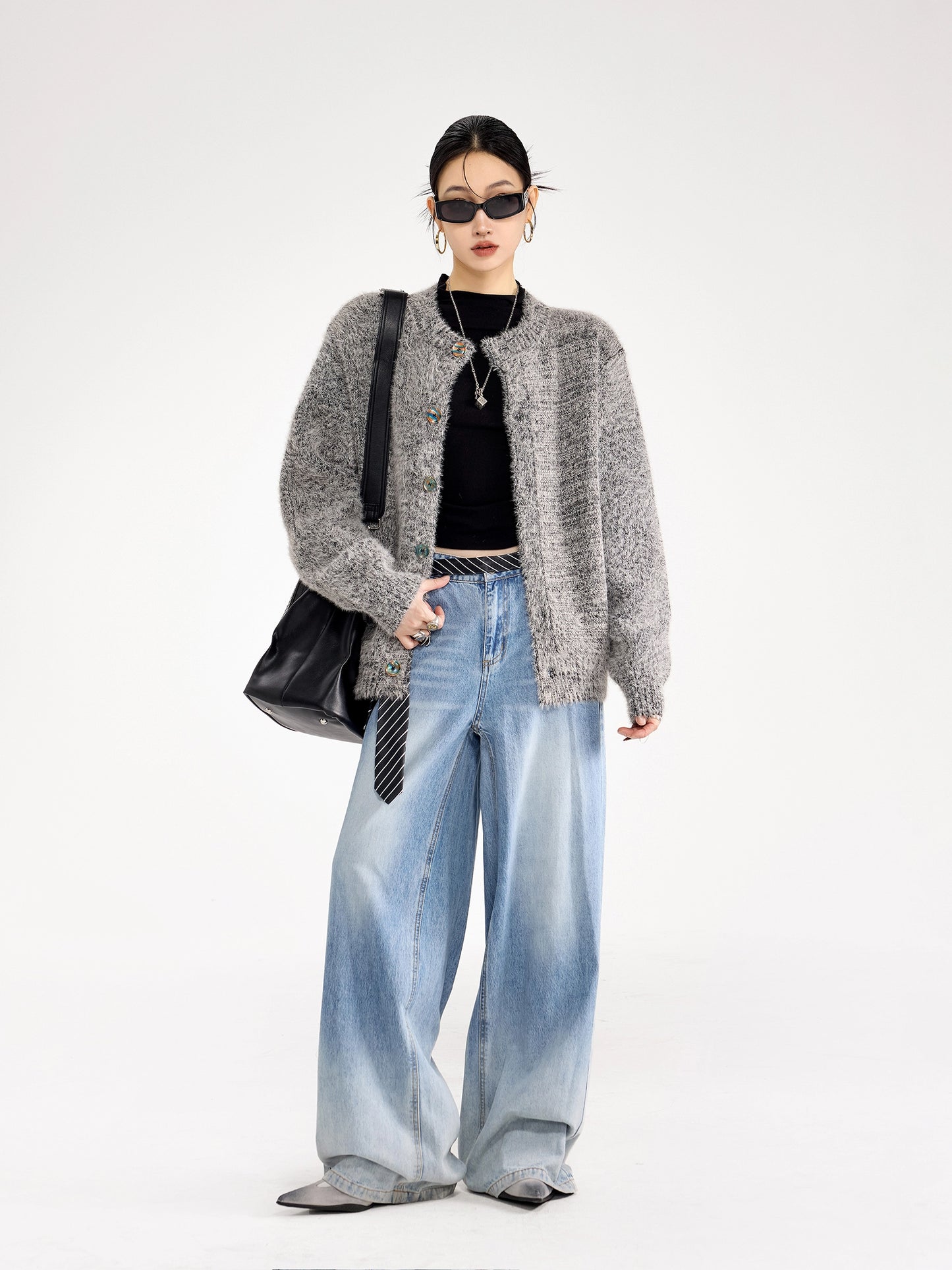 Round Neck Knit Cardigan ICM0101