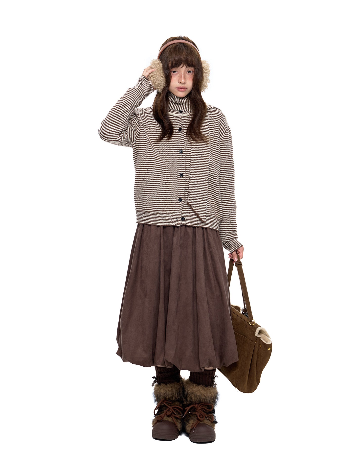 Dot Polar Fleece Knit Cardigan EZK0099