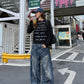 Retro Plaid Curved Knife Jeans CYE0035