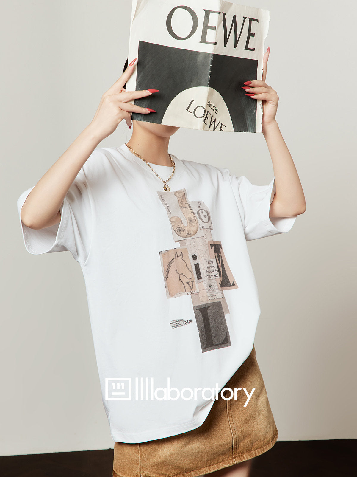 Letter Print Short-Sleeve T-Shirt LLA0651