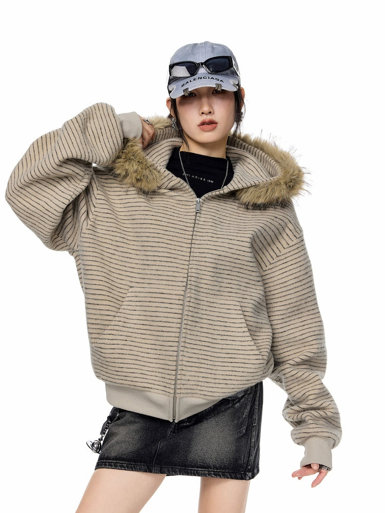 Thin Stripe Zip Hoodie ICM0118