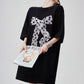 Dot Ribbon Docking Mini Dress FER0234