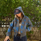 Star Print Zip Up Hoodie CYE0051