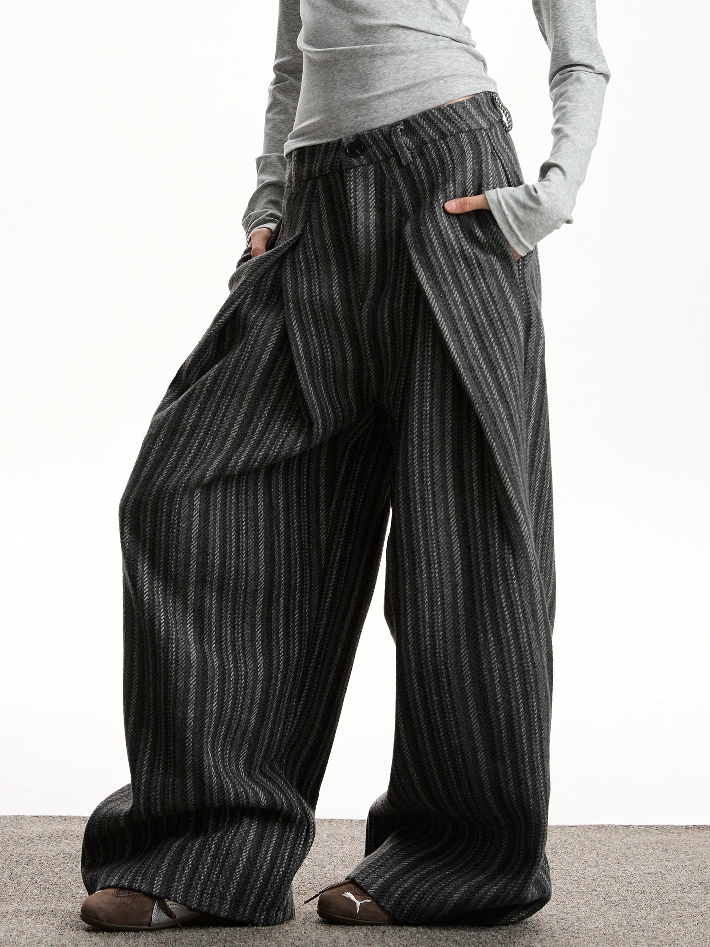 Striped Wool Casual Pants VAT0010