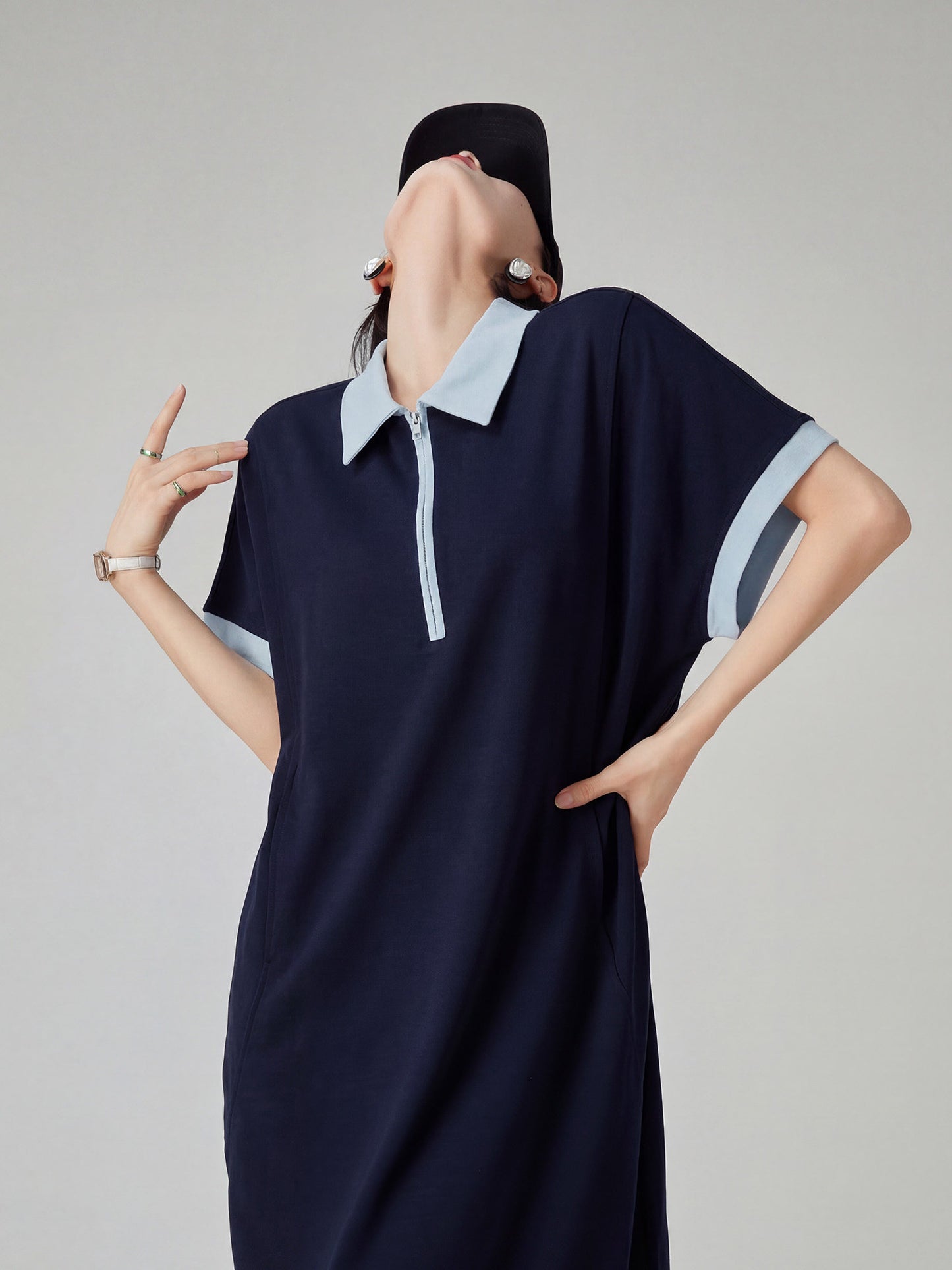 Polo Collar Short Sleeve Dress FER0208