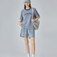 Washed Blue Short-Sleeve T-Shirt / Shorts FER0260