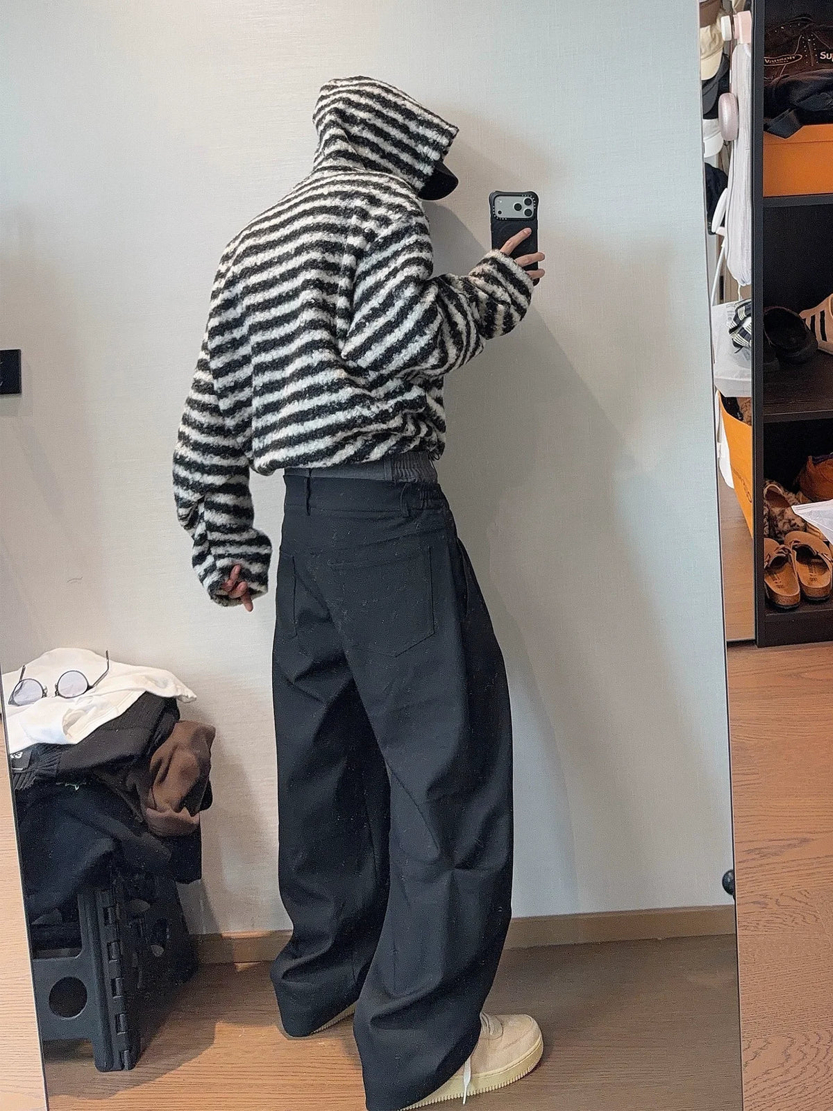 Striped Wool Blend Hoodie  DAZ0003