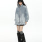 Stand Collar Flare Denim Jacket BGS0048