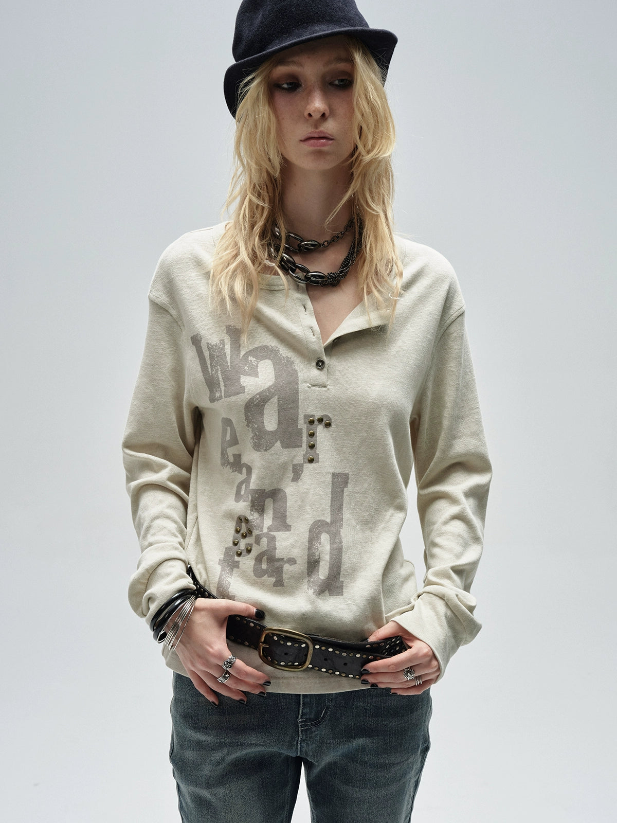 Half Button Long Sleeve T-Shirt WAT0019