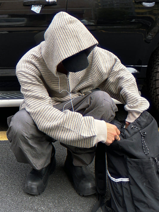 Stripe Zip Up Hoodie FLG0008