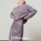 Embroidered Sequin Knit Top / Purple Mini Skirt LLA0620