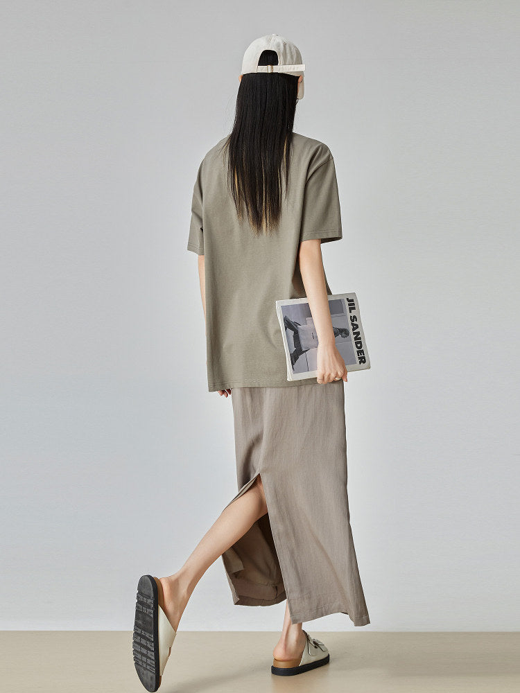 Swimmer Print Short-Sleeve T-Shirt / Long Skirt FER0286