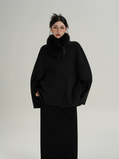 Fur Muffler Cape Coat SRS0402