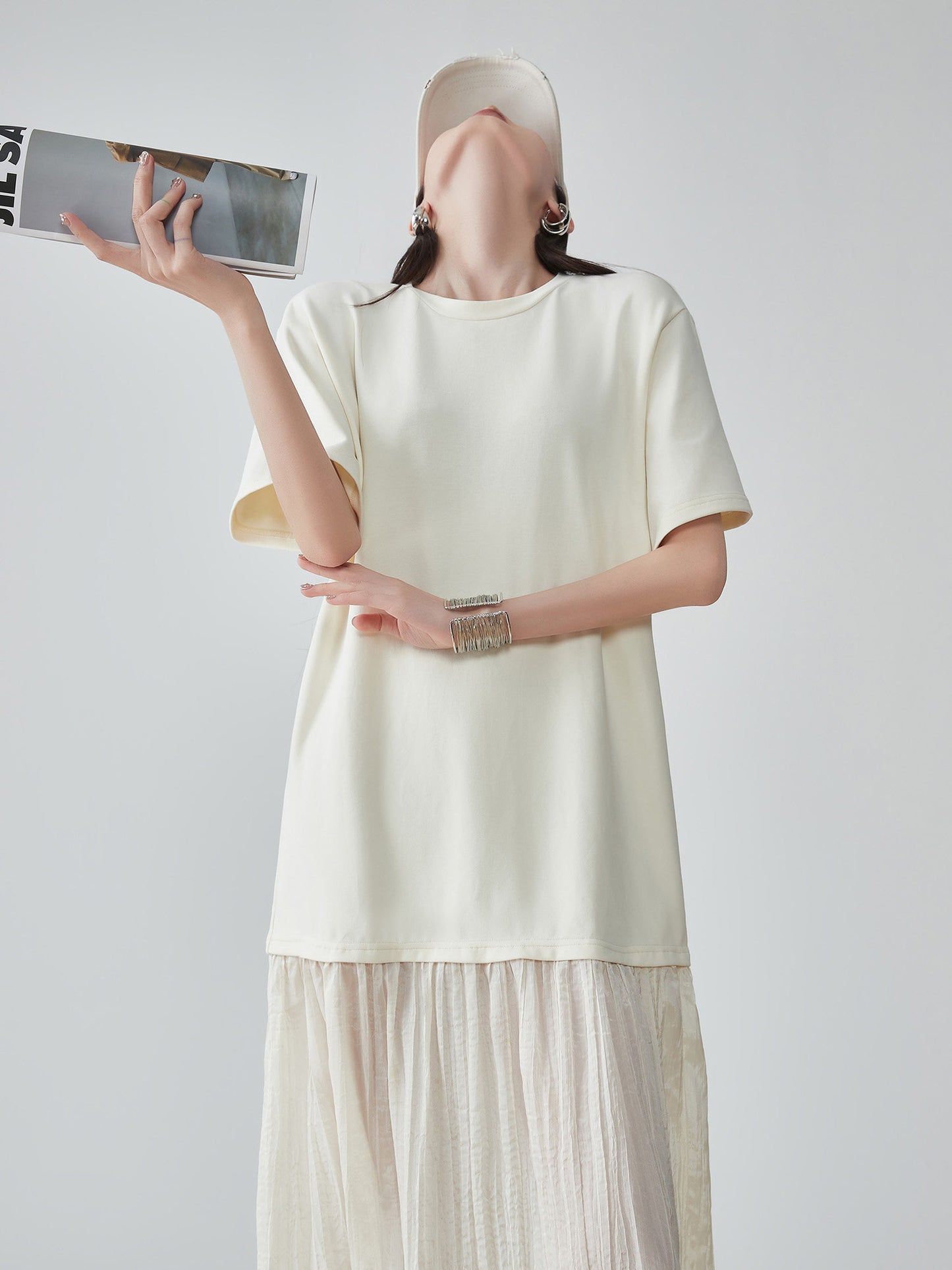 Sheer Pleated Docking Dress FER0165
