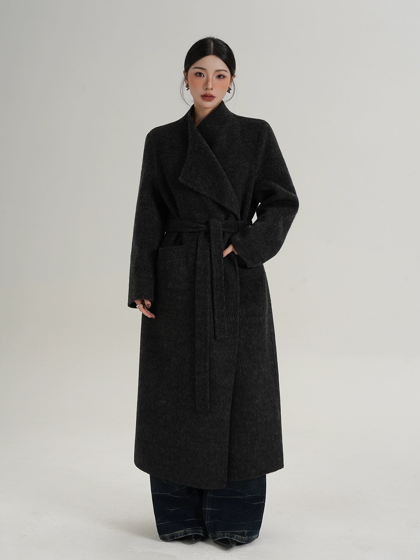 Waist Belt Wool Coat SRS0389
