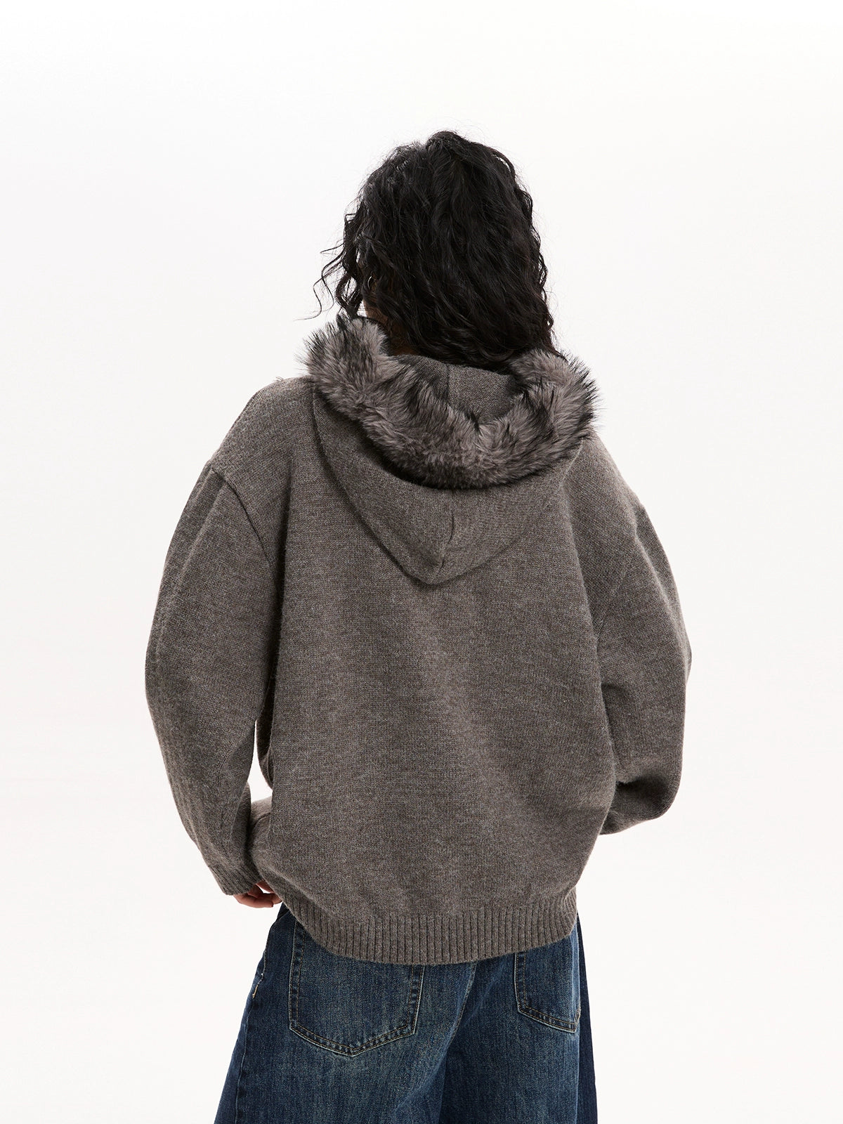 Fur Hood Knit Top VAT0019