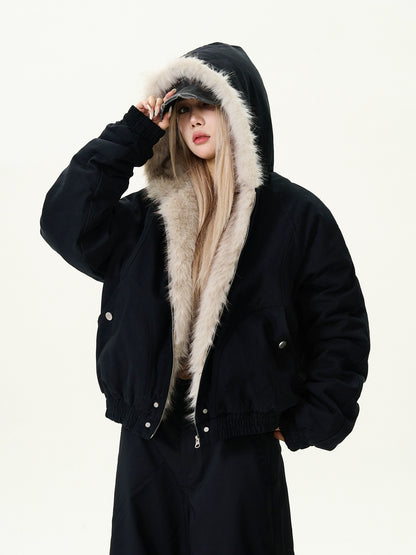 Fur Collar Hood Cotton Jacket MAD0003