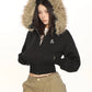 Fur Cropped Zip Up Hoodie BGS0013
