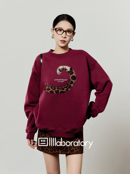 Tiger Tail Sweatshirt / Leopard Mini Skirt LLA0635