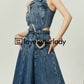 Vintage Denim Slit Long Dress LLA0073