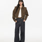 Padded Shoulder Leather Jacket KIP0002