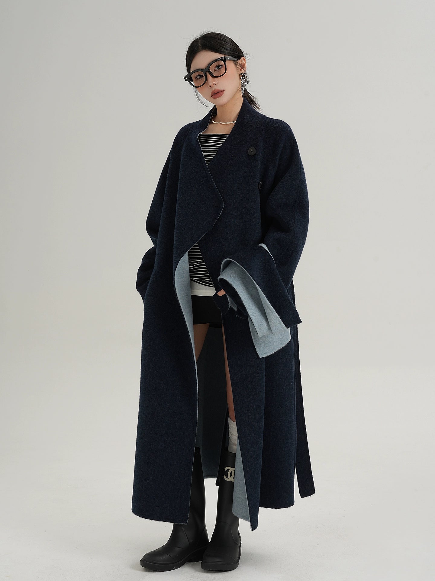 Scarf Design Long Wool Coat SRS0409