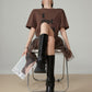 Checked Tulle Docking Mini Dress FER0163