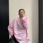 V-Neck Print Long Sleeve T-Shirt  YLS1044