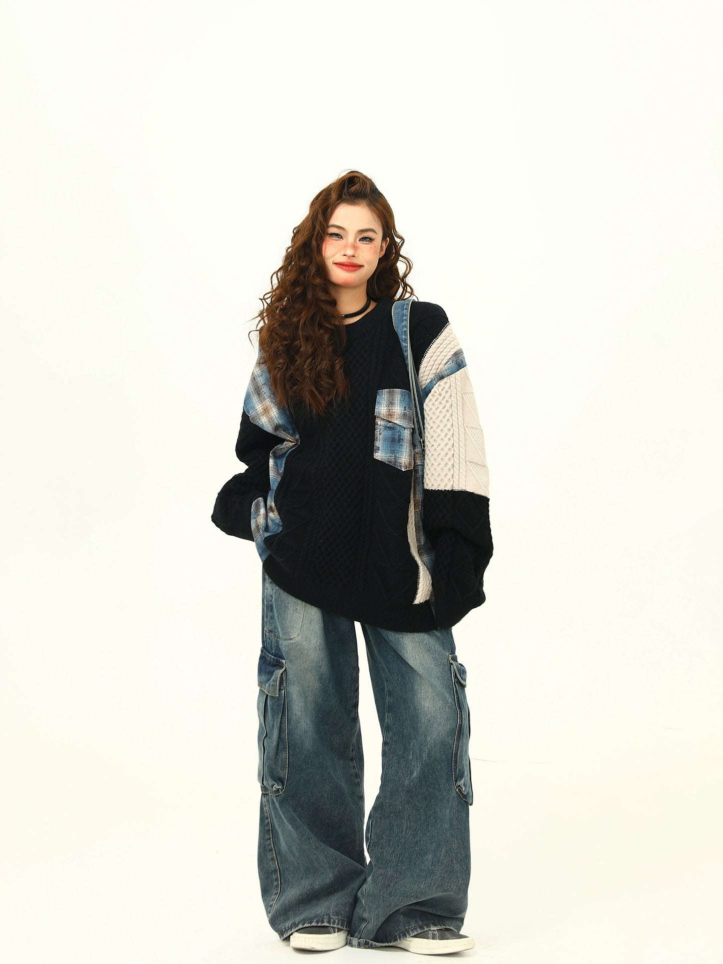 Street Patchwork Design Knit WDZ0041