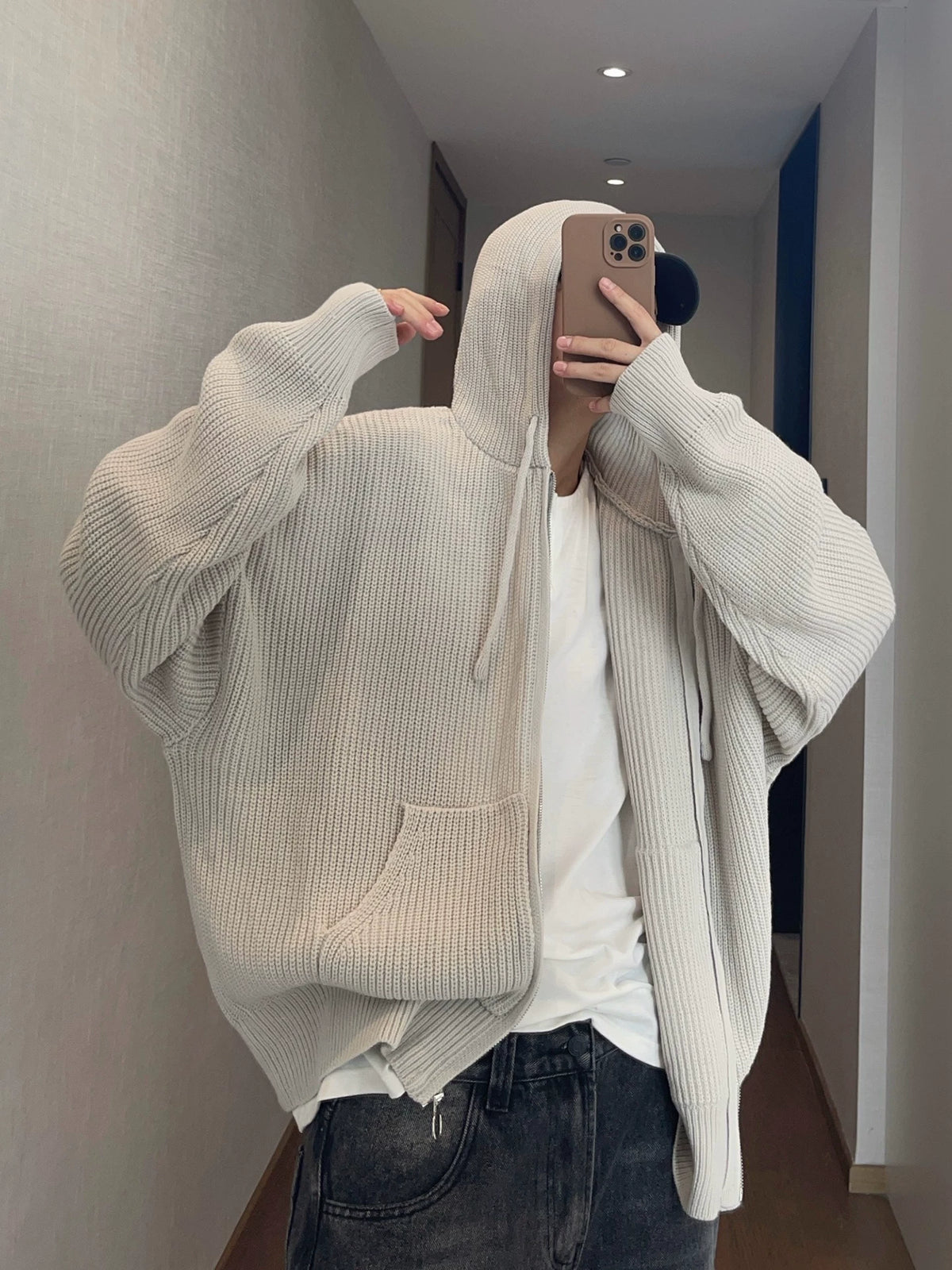 Zip-Up Knit Hoodie DAZ0007