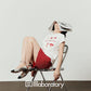 Graphic Short-Sleeve T-Shirt / Polka Dot Mini Skirt LLA0650