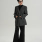 Collarless Wool Coat with Choker SRS0393