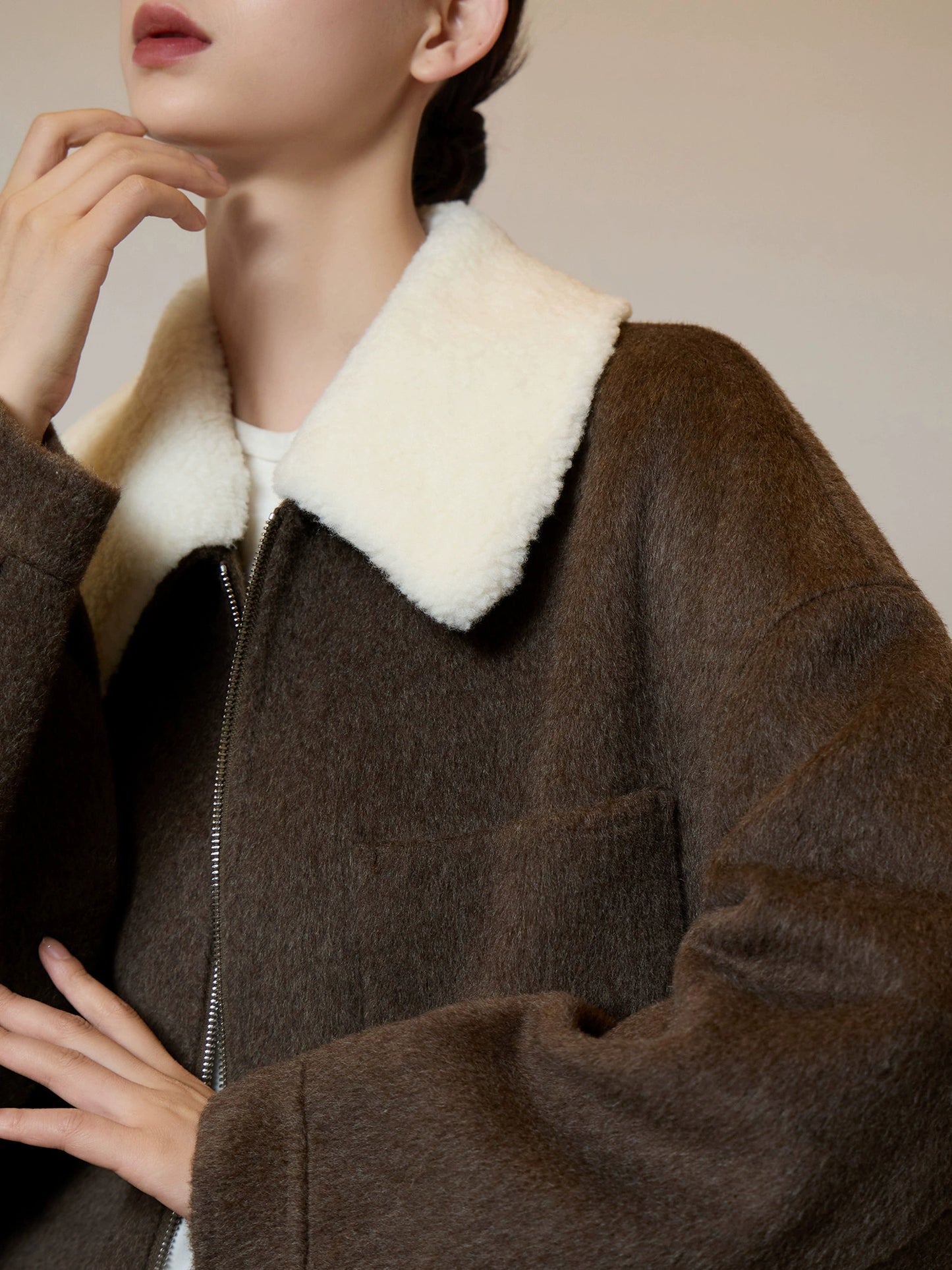 Fur Collar Suede Jacket SUY0011