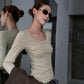 U-Neck Pocket Long Sleeve T-Shirt WWP0005