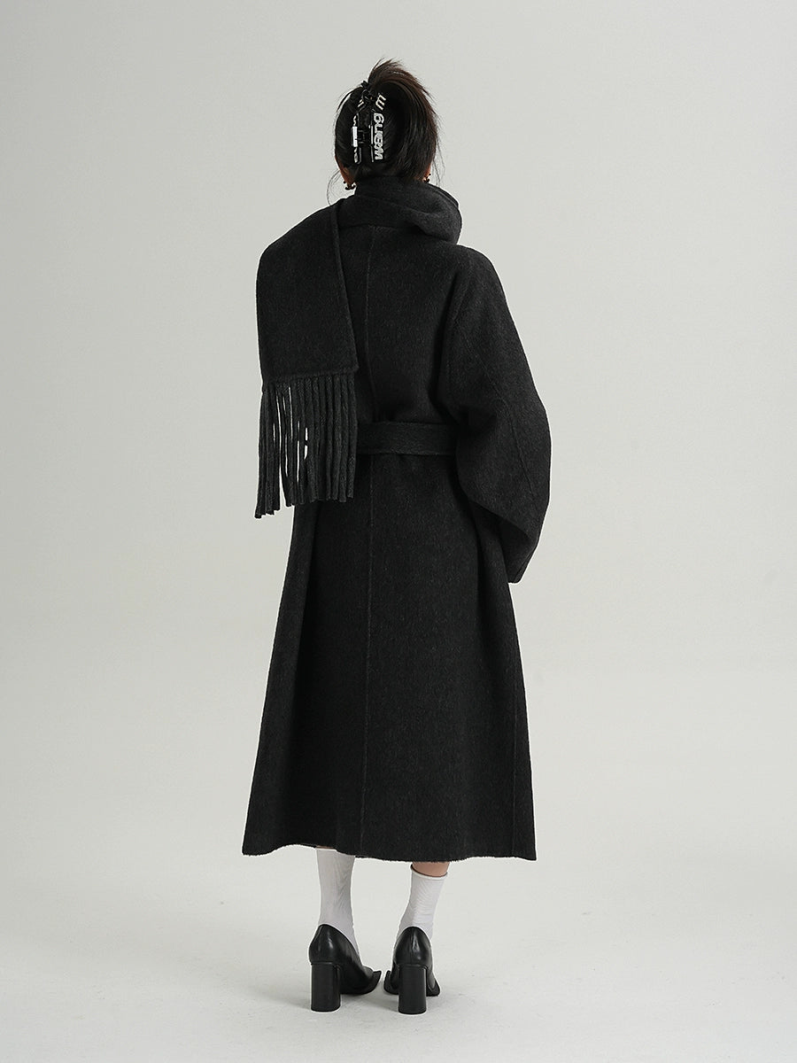 Belt Design Wool Long Coat SRS0322