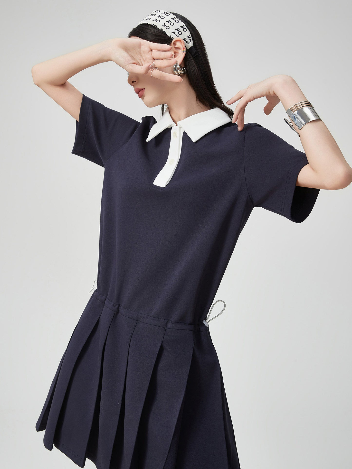 Pleated Cleric Polo Dress FER0207