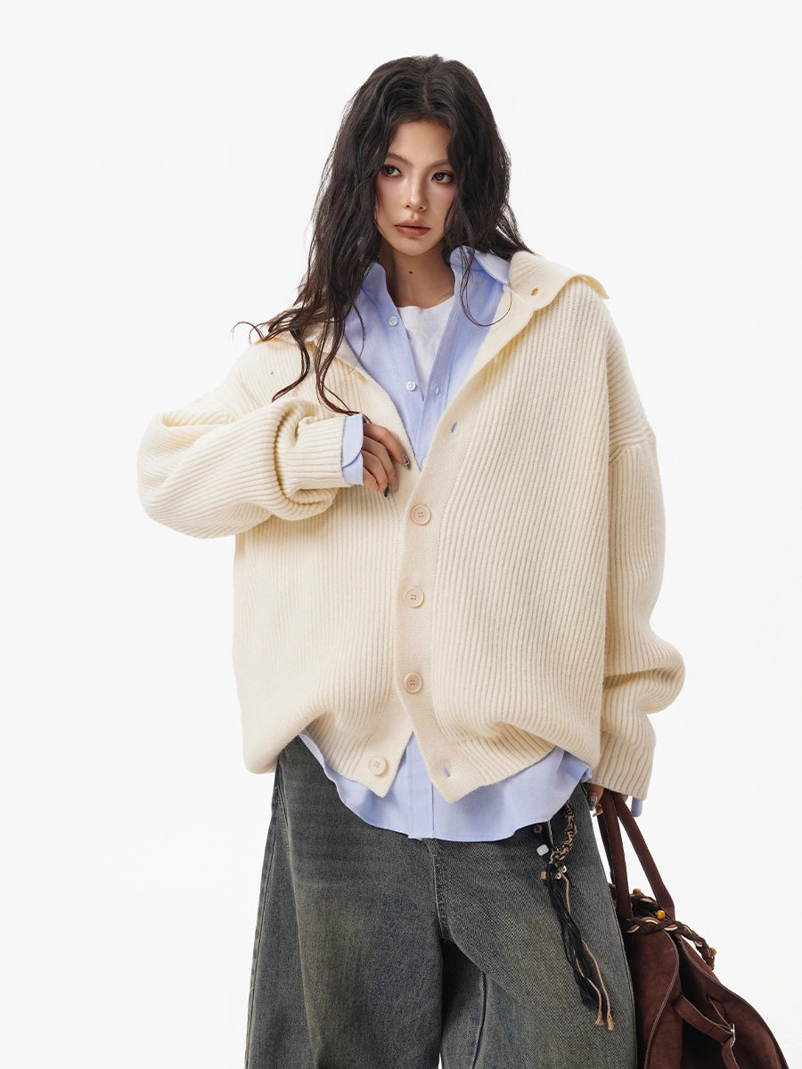 Stand Collar Knit Cardigan BWA0004