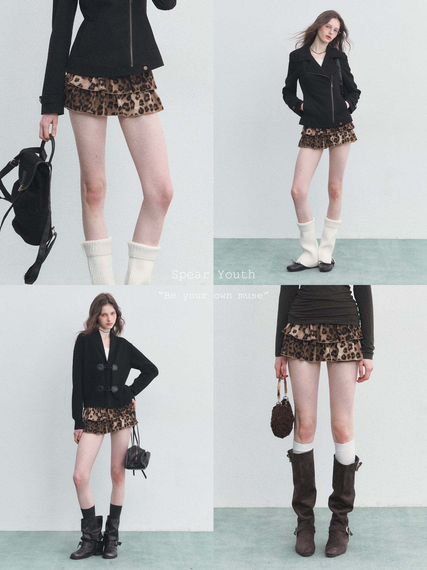 Leopard Print Tiered Shorts SPY0035