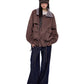 Knit Collar Suede Jacket EZK0089