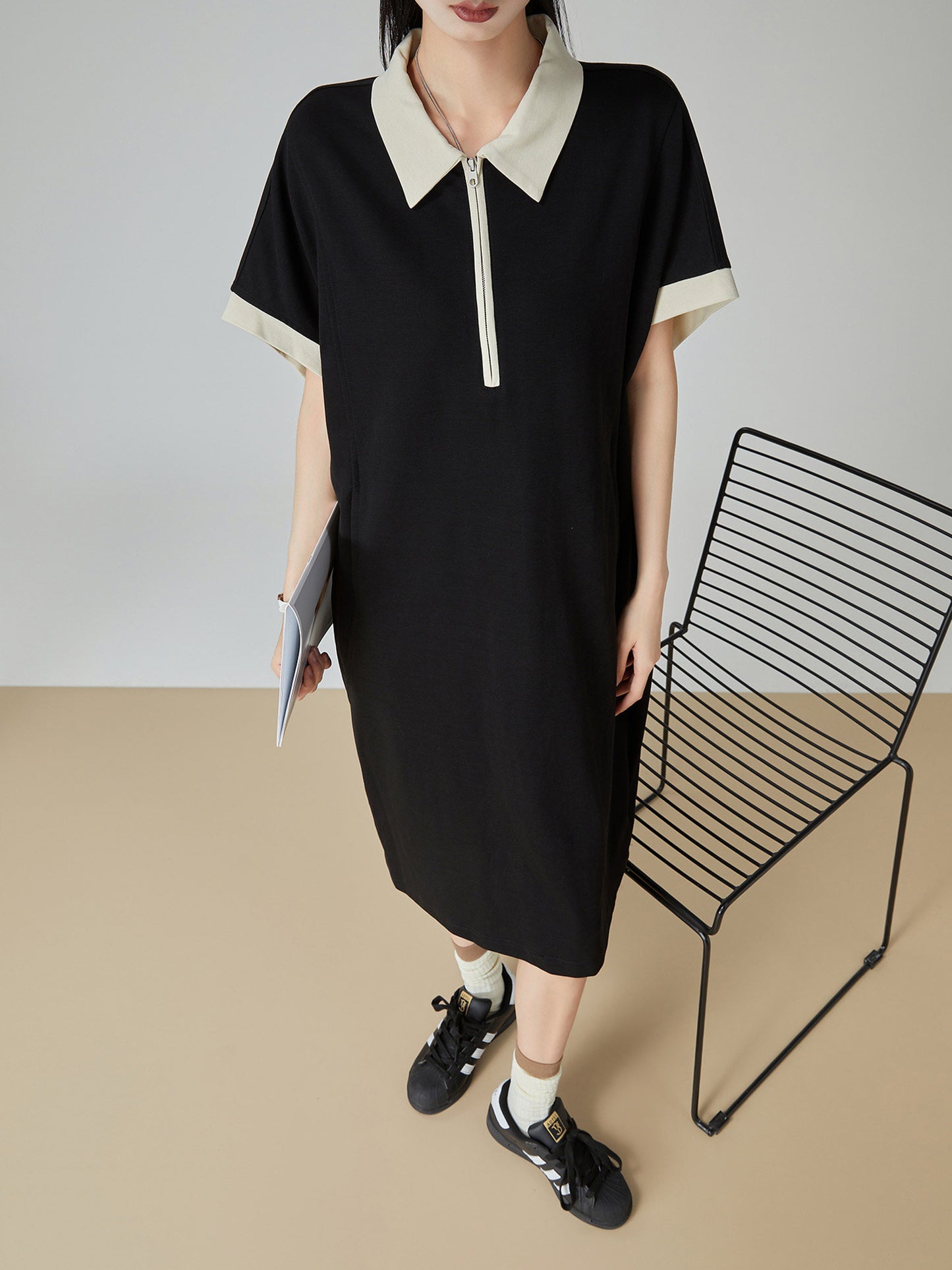 Bicolor Polo Mini Dress FER0122