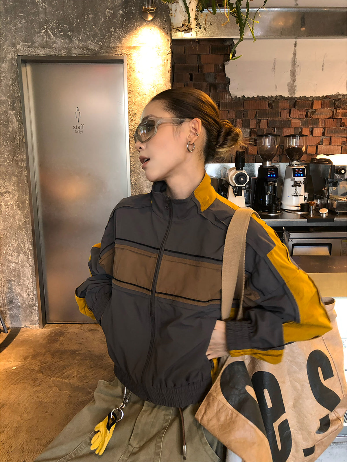 Cropped Color-Block Track Jacket WWP0015