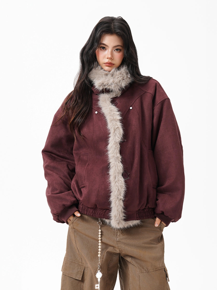 Fur Collar Suede Jacket BWA0002