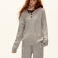 Wool Half-Button Knit Hoodie / Wide Pants ASG0073
