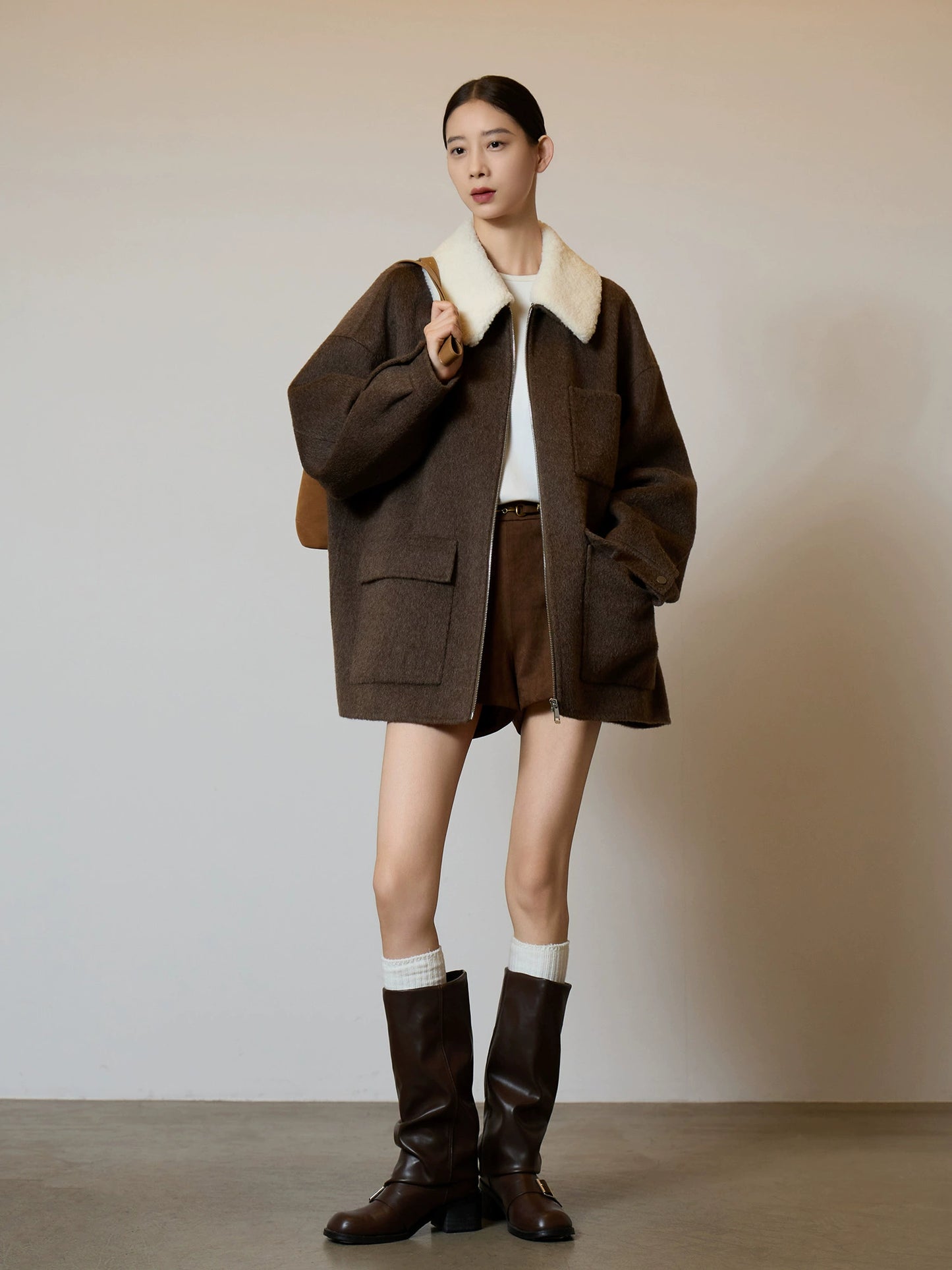 Fur Collar Suede Jacket SUY0011